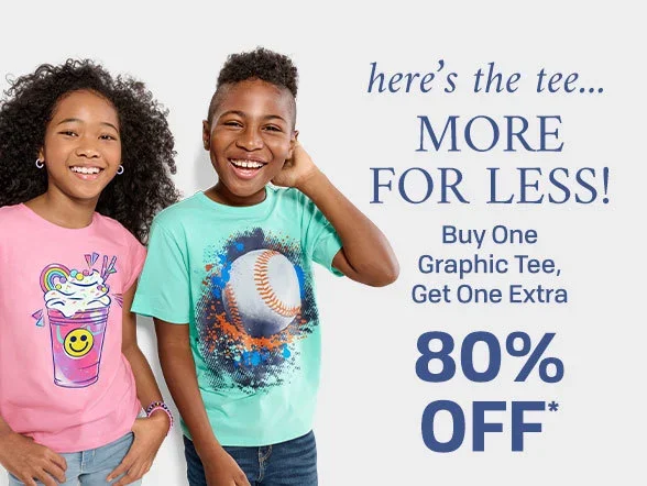 Graphic Tees Buy One Get One Extra 80% off
