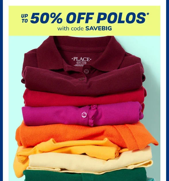 Up to 50% off All Polos