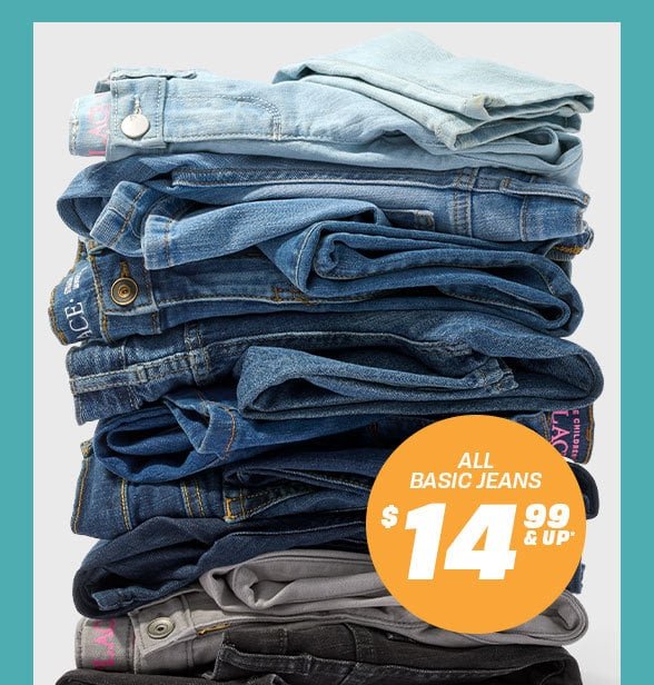 \\$14.99 & Up All Basic Jeans