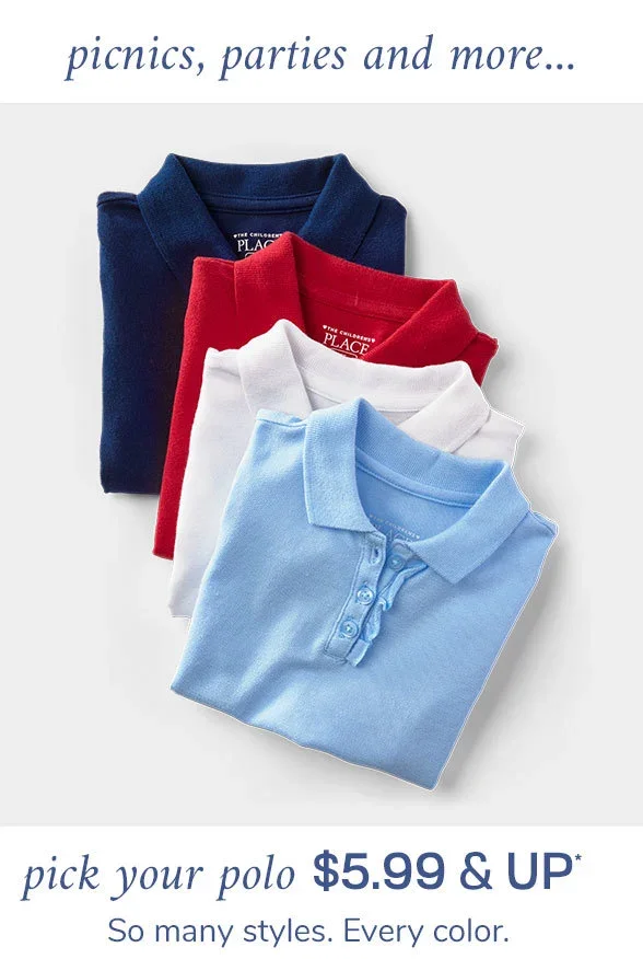 \\$5.99 & Up Polos