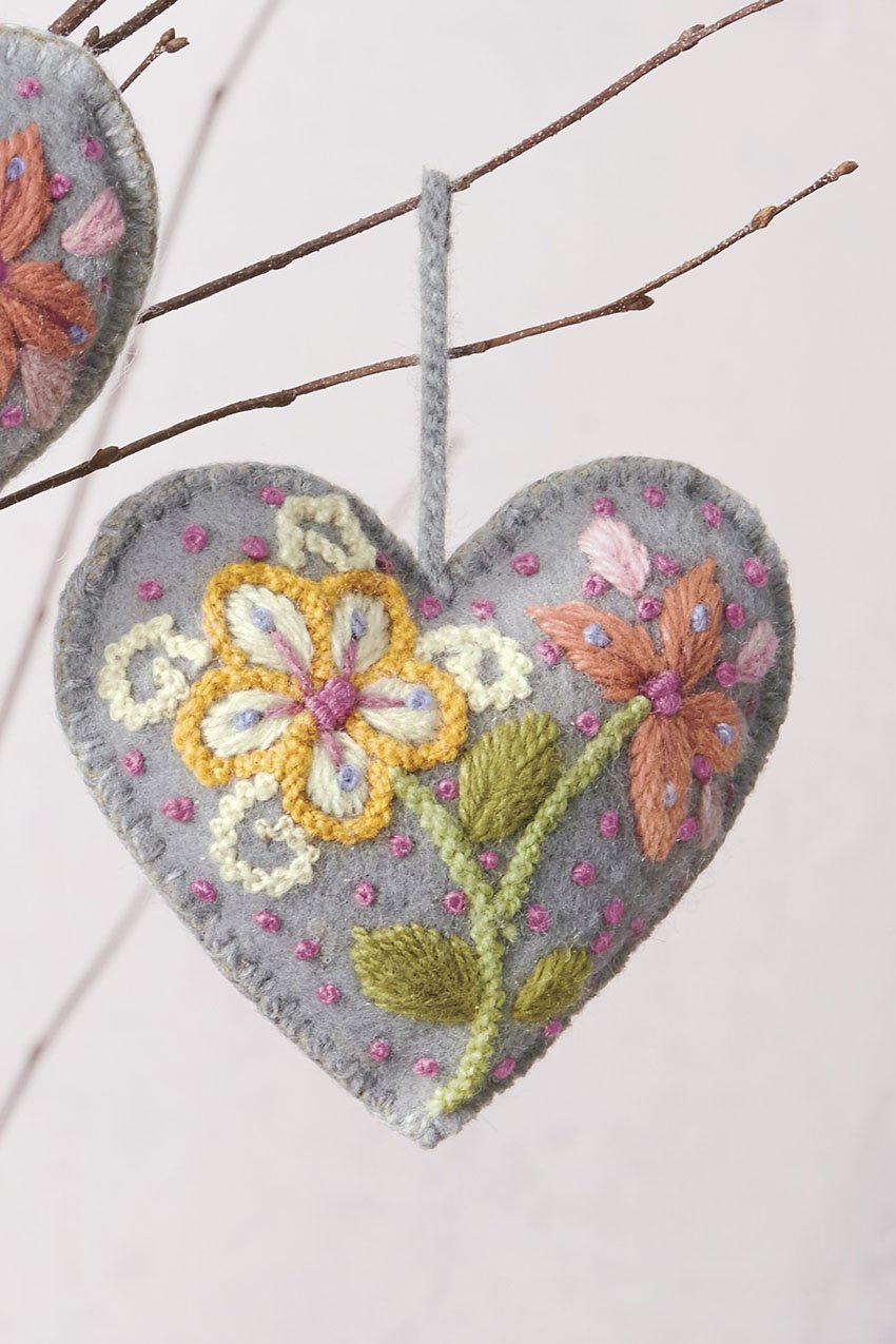 Embroidered Heart Ornament