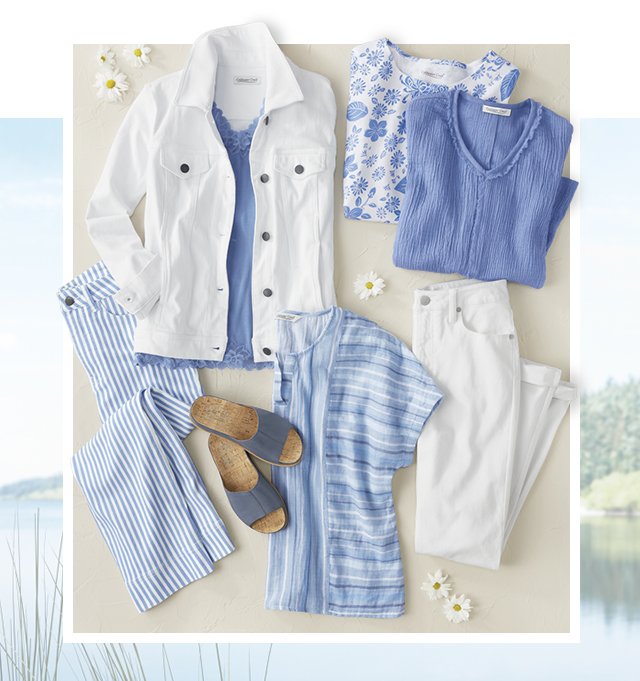 Freshwater Blue & White collage