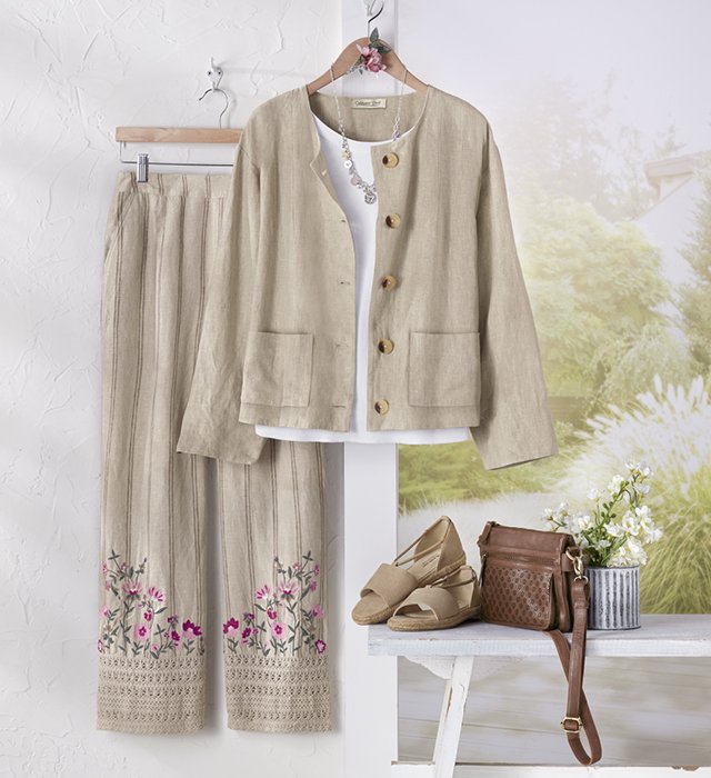 Cropped Linen Jacket outfit