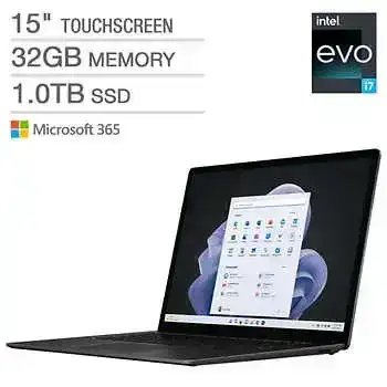 Microsoft Surface Laptop 5 - 15-inch Touchscreen Laptop with Intel Evo Platform 12th Gen Intel Core i7 Processor