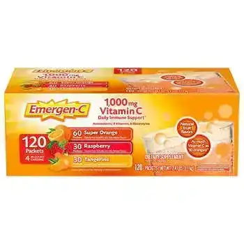 Emergen-C Vitamin C 1,000 mg Daily Immune Support Variety Pack Drink Mix, 120 Packets