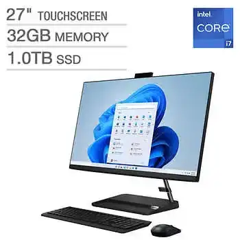 Lenovo IdeaCentre 27-inch All-in-One Touchscreen Desktop with 13th Gen Intel Core i7 Processor