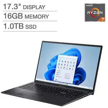 ASUS 17.3-inch VivoBook Laptop with AMD Ryzen 7 Processor