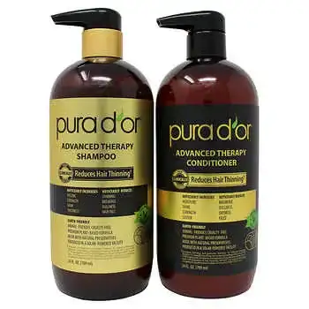 Pura d'or Advanced Therapy Anti-Hair Thinning Shampoo and Conditioner Duo