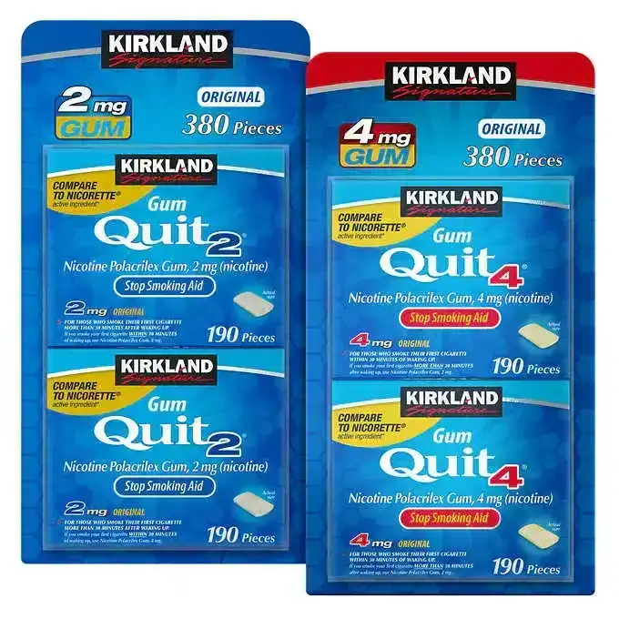 Kirkland Signature Quit Gum 2 mg or 4 mg, 380 Pieces