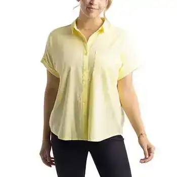 Ecothreads Ladies' Short Sleeve Button-Up Top