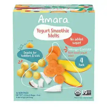 Amara Organic Yogurt Smoothie Melts 4 (1 oz) Bags Per Box