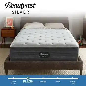 Beautyrest Silver 14.5-inch DualCool Plush Mattress and Box Spring Set, Queen