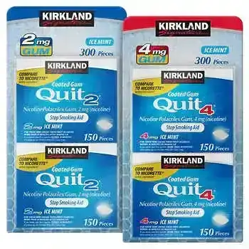 Kirkland Signature Quit 2 mg or 4 mg Ice Mint Gum, 300 Pieces