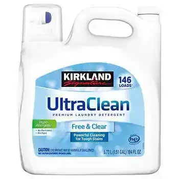 Kirkland Signature Ultra Clean Free & Clear HE Liquid Laundry Detergent, 146 loads, 194 fl oz