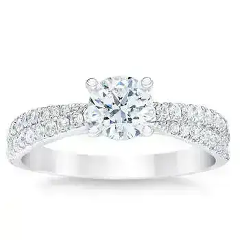 Round Brilliant 1.03 ctw Diamond 14kt White Gold Ring