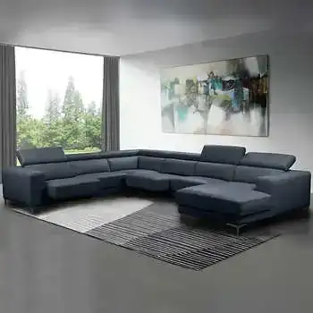 Claudius Leather Sectional with Power Seats and Headrest