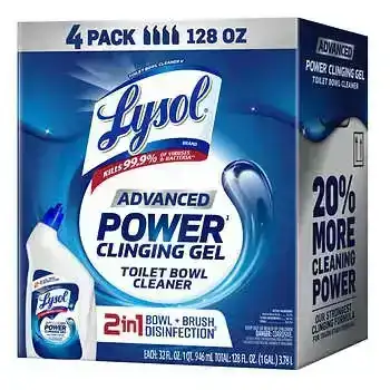 Lysol Advanced Toilet Bowl Cleaner, 32 fl oz, 4-Count