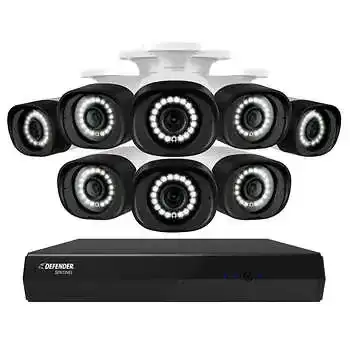 Defender Sentinel 4K Ultra HD Wired 1TB NVR Security System With 8 Metal Cameras