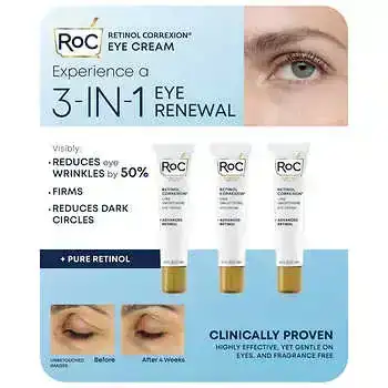 RoC Line Smoothing Eye Cream, 3-Pack, 0.6 fl oz