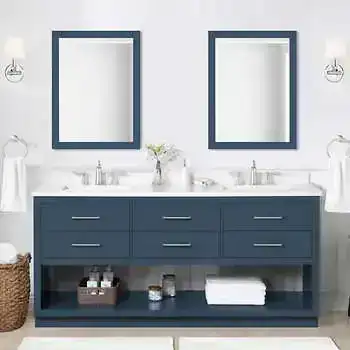 Hank Bathroom Vanity 72-inch, Greyish Blue
