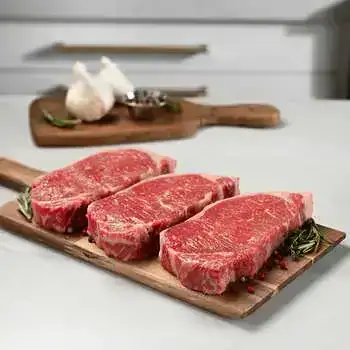 Rastelli’s USDA Choice Black Angus NY CC Strip Steak (12/10 oz Per Steak), 12 Total Count, 7.5 lbs Total