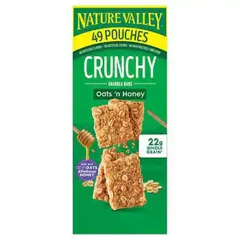 Nature Valley Crunchy Granola Bar, Oats 'n Honey, 1.49 oz, 49-Count