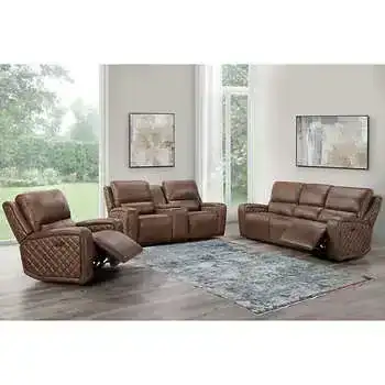 Dominick 3-Piece Leather Power Reclining Set with Power Headrests