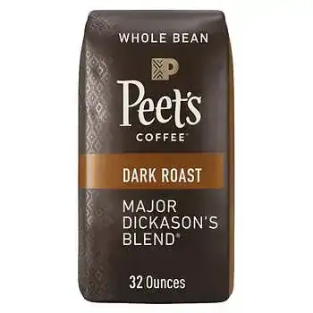 Peet's Coffee Major Dickason's Blend Coffee, Dark Roast, Whole Bean, 2 lbs