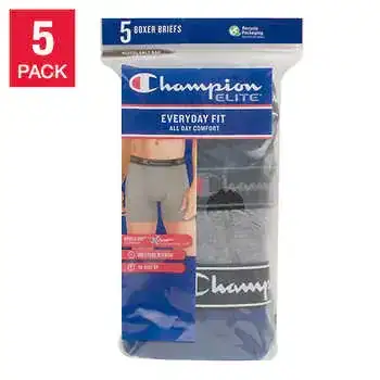 Champion Men's Boxer Brief, 5-Pack