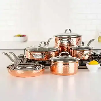 10-Piece 3-Ply Copper Clad Cookware Set