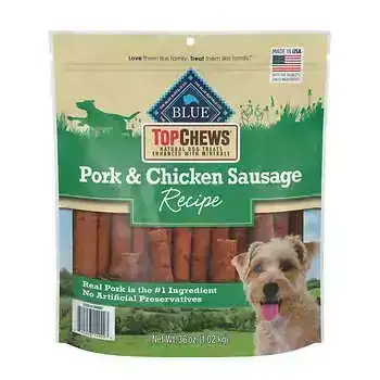 Top Chews Pork & Chicken Sausage Recipe Dog Treats