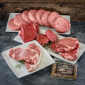 Chicago Steak Premium Angus Beef Butcher Assortment, 17 Total Packs, 8 lbs Total
