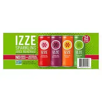 IZZE, Sparkling Juice Beverage, Variety Pack, 8.4 fl oz, 24-Count