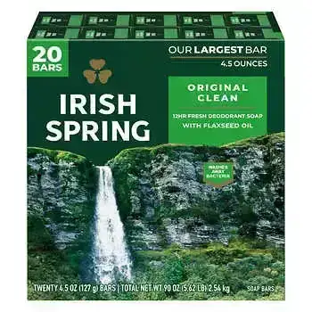 Irish Spring Bar Soap, 4.5 oz, 20-Count