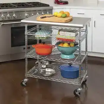 Seville Classics Stainless Steel Kitchen Cart