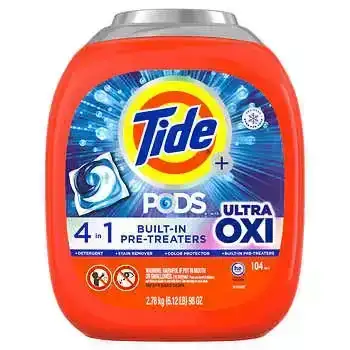 Tide Plus Pods with Ultra Oxi Laundry Detergent Pods, 104-Count