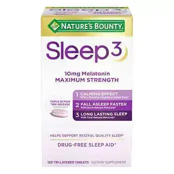 Nature's Bounty Sleep3 10mg Melatonin, 120 Tablets