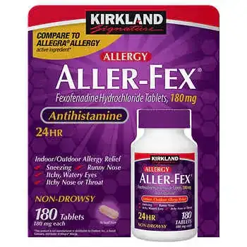 Kirkland Signature Aller-Fex Antihistamine 180 mg, 180 Tablets