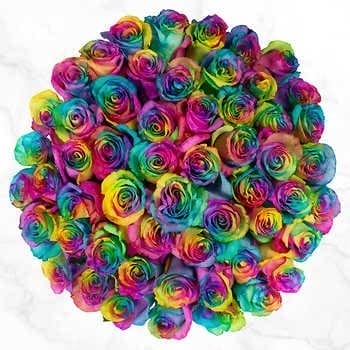 50-Stem Rainbow Roses
