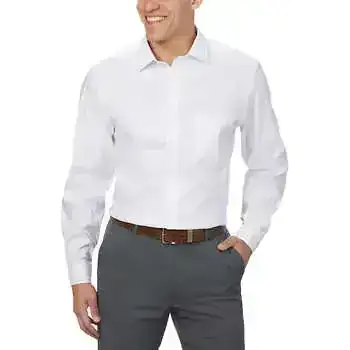 Kirkland Signature Men's White Comfort Sportshirt