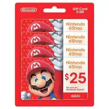 Nintendo eShop \\$100 Digital Gift Card Multi-Pack, 4 X \\$25