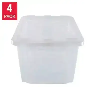 Greenmade 27-Gallon Clear Storage Bin, 4-Pack