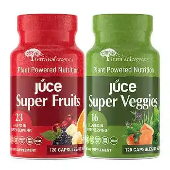 Terra Kai Organics Juce Super Fruits & Veggies, 240 Capsules
