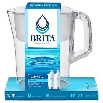 Brita Champlain Water Filter Pitcher, 10-Cup with 2 Filters