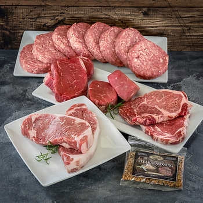 Chicago Steak Premium Angus Beef Butcher Assortment , 17 Total Packs, 8 lbs Total