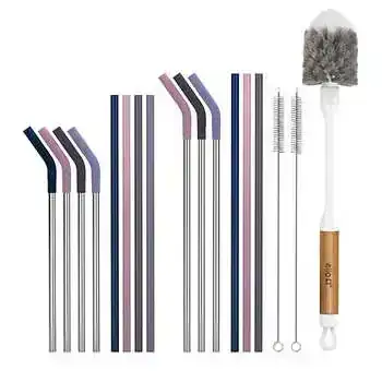 Ello 17-Piece Straw and Bottle Brush Set