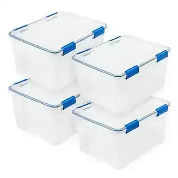 IRIS 44 Quart WeatherPro Storage Bin, 4-Pack