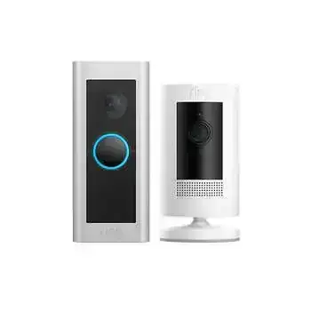 Ring Wired Doorbell Pro and Ring Stick up Cam Security Bundle
