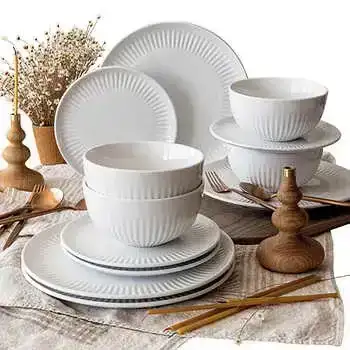Overandback 12-Piece Porcelain Dinnerware Set