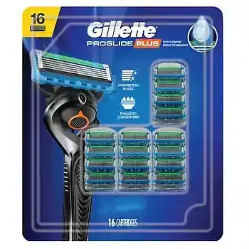 Gillette Proglide Plus Razor Cartridge Refills, 16-Count